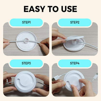 🔌 That tangled mess of cables in your bag? Gone. Retractable cable organizer — pull, lock, and wrap. 😌