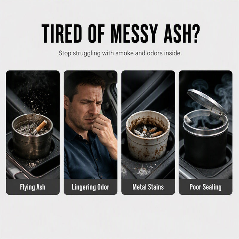 🛡️Rotating Car Ashtray with Ceramic Inner Liner