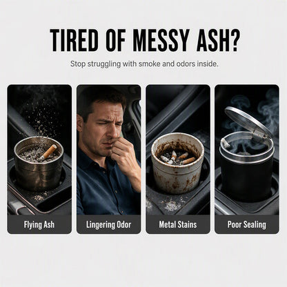🛡️Rotating Car Ashtray with Ceramic Inner Liner