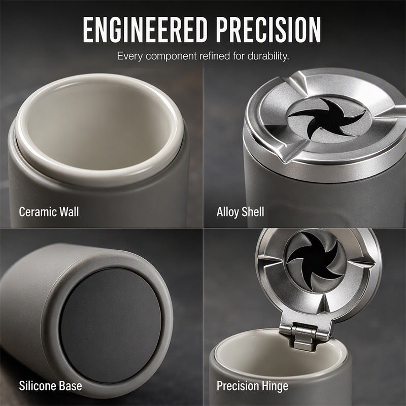 🛡️Rotating Car Ashtray with Ceramic Inner Liner