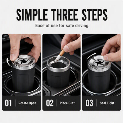 🛡️Rotating Car Ashtray with Ceramic Inner Liner