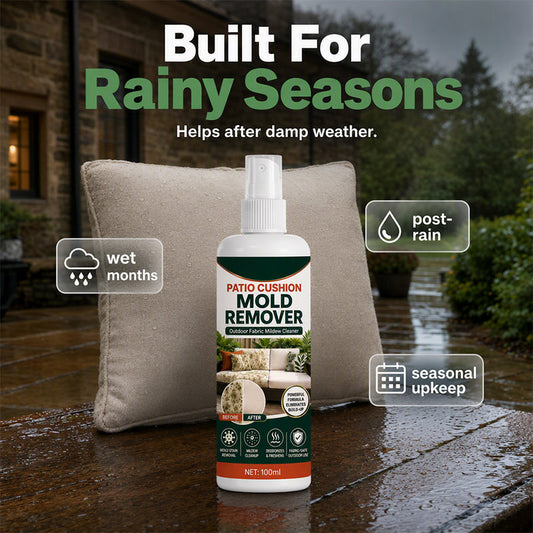 🧽50% OFF NOW! Patio Cushion Mold Remover Spray, Powerful Mildew Stain Cleaner, Quick Mold & Mildew Stain Removal Spray Safe for Outdoor Fabric Cushions, Patio Furniture Upholstery Cleaning Solution
