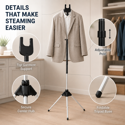👕 Steam, Hang & Smooth – Adjustable Garment Steamer Stand, Sturdy & Stable. 50% Off. UK Stock