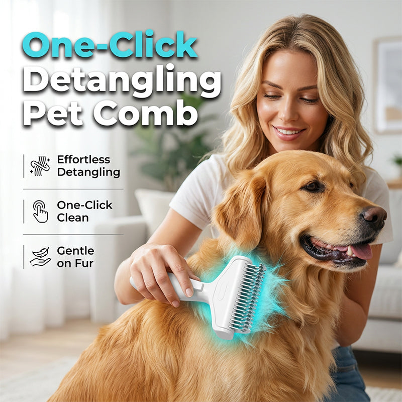 Ergonomic Pet Grooming Comb for Shedding