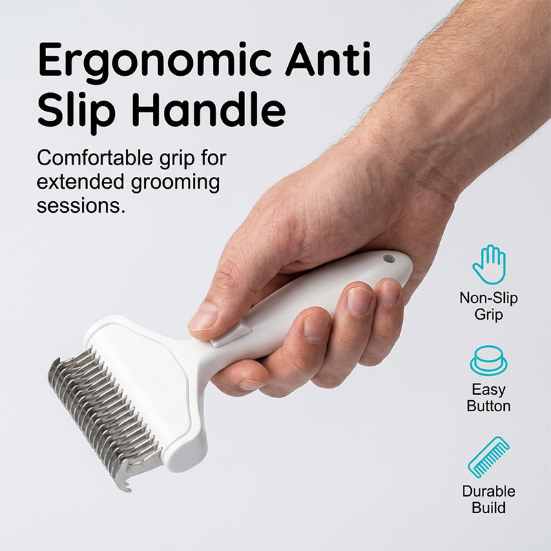 Ergonomic Pet Grooming Comb for Shedding