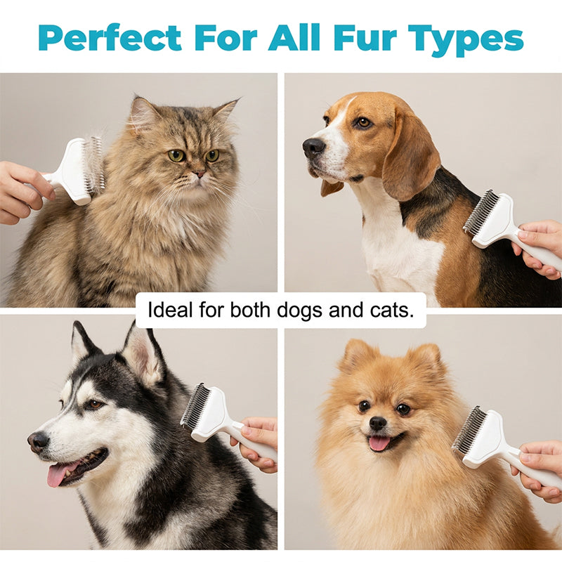 Ergonomic Pet Grooming Comb for Shedding
