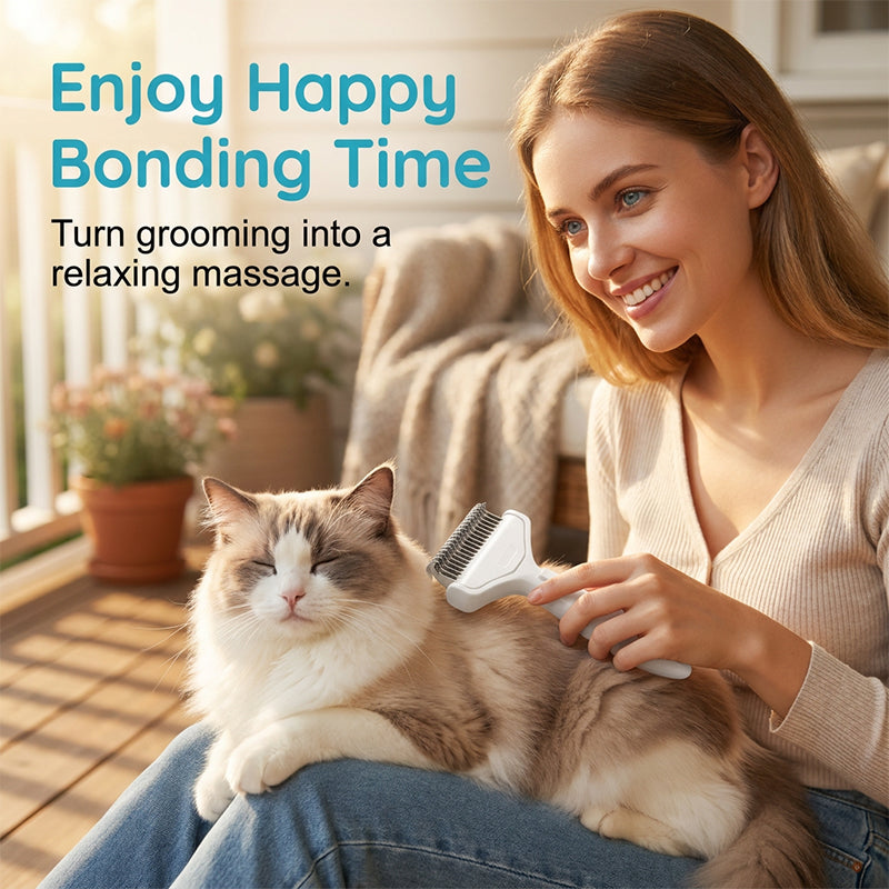 Ergonomic Pet Grooming Comb for Shedding