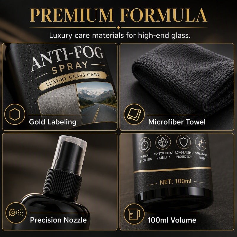 Car Glass Anti-Fog Spray for Clear Visibility