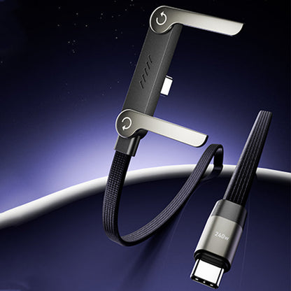 🥳2026 HOT SALE🥳💞50K+ SOLD! 🔌📱 240W Fast Charging Cable with Stand – built-in adjustable phone stand for hands-free video calls. 1.5m, zinc alloy, 90° connector – charge & watch anywhere! 🎬✅