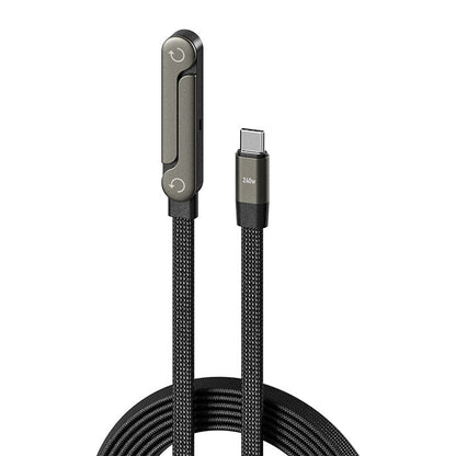 🥳2026 HOT SALE🥳💞50K+ SOLD! 🔌📱 240W Fast Charging Cable with Stand – built-in adjustable phone stand for hands-free video calls. 1.5m, zinc alloy, 90° connector – charge & watch anywhere! 🎬✅