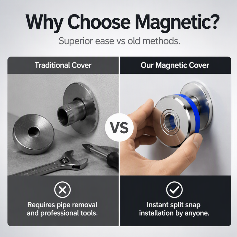 🔧 Magnetic Split Pipe Cover – Hide Ugly Pipe Gaps in Seconds