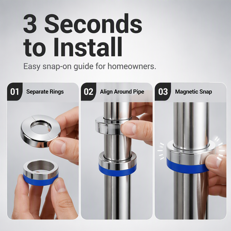 🔧 Magnetic Split Pipe Cover – Hide Ugly Pipe Gaps in Seconds