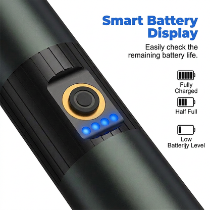 🔦  Ultra-Bright Tactical Flashlight with Zoom Function – Rugged, Waterproof, Rechargeable 🏕️