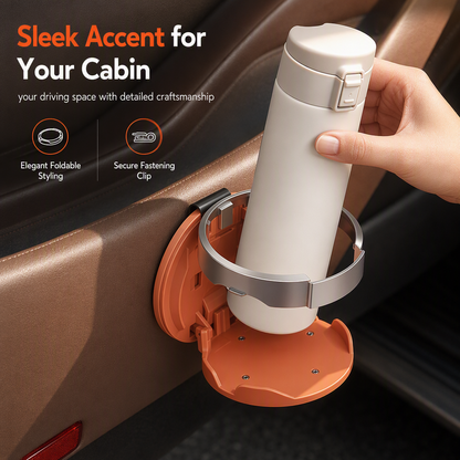 🚗 Last Day Special Price ￡11.99! 🥤Multifunctional Foldable Car Door Cup Holder Large Diameter Drink and Water Bottle Storage Rack