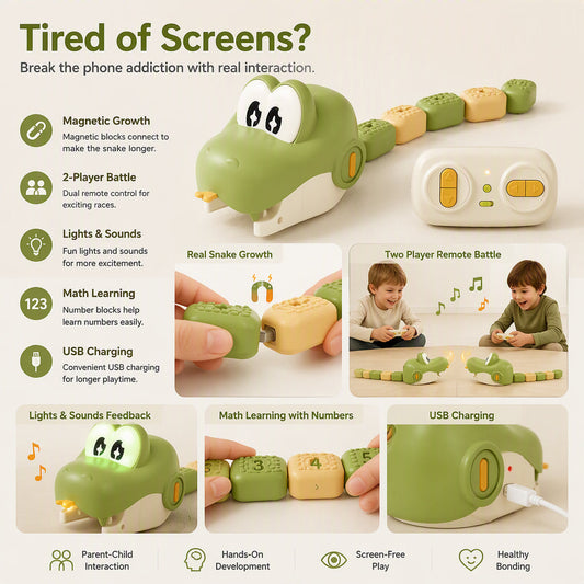 Remote Control Snake Toy with Magnetic Splicing Segments