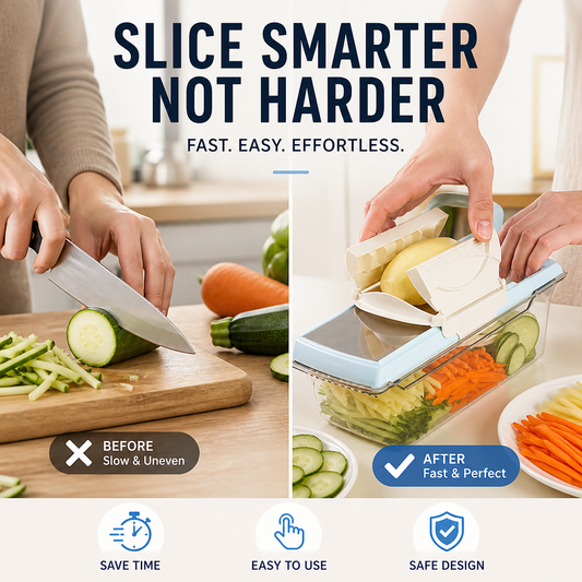 Multi-Functional Vegetable Slicer with Drain Basket