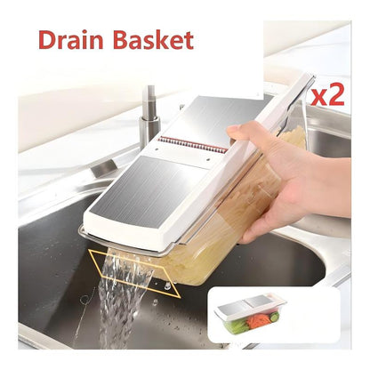Multi-Functional Vegetable Slicer with Drain Basket