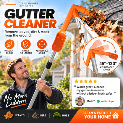 No-Climb Gutter Cleaning Tool