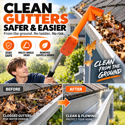 No-Climb Gutter Cleaning Tool