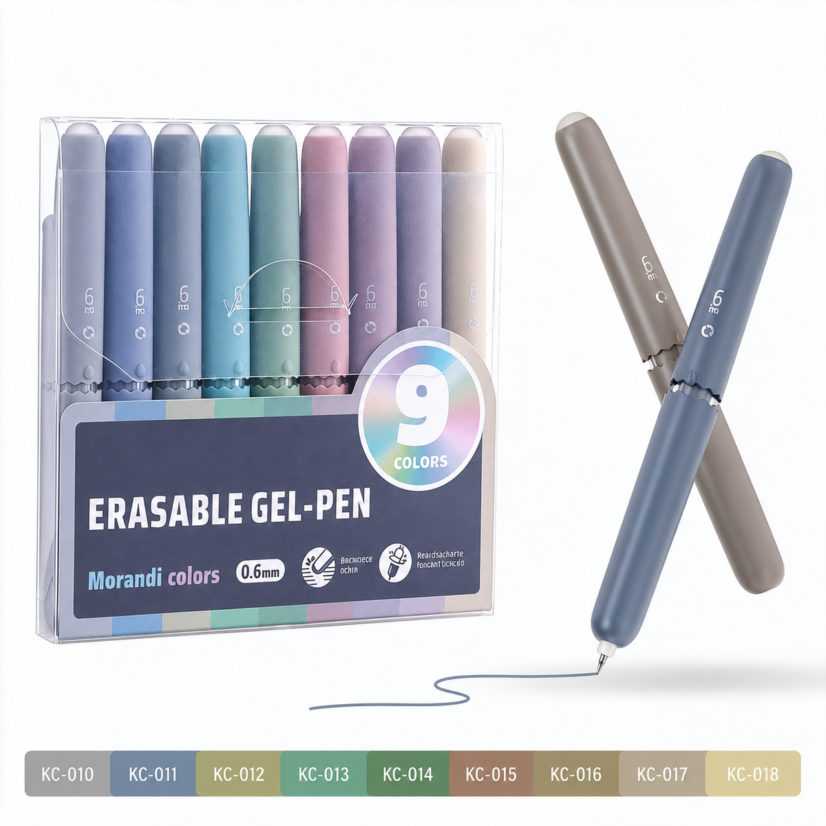 🏆9 Colors Erasable Gel Pen Set