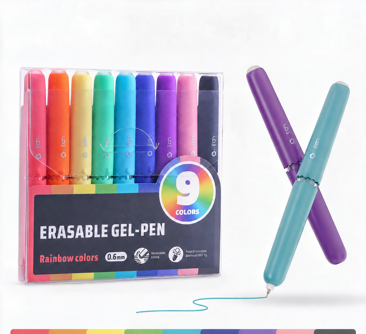 🏆9 Colors Erasable Gel Pen Set