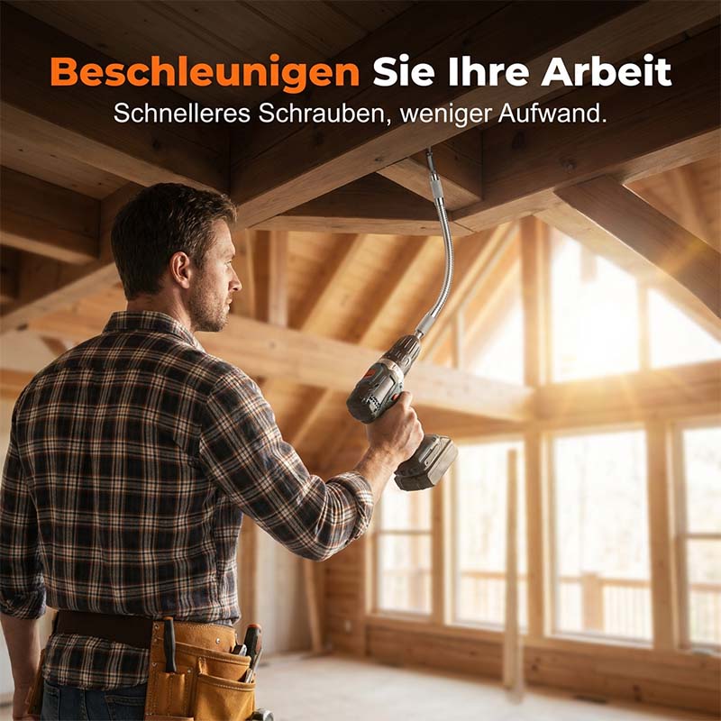 Flexible Bohrer- & Schraubendreher-Verlängerungswelle aus Metall