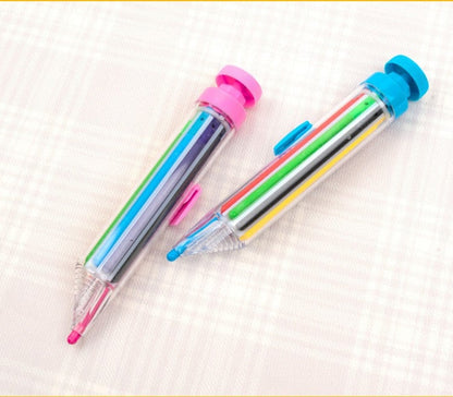 🖍️ 8-in-1 Multicolor Crayon | Compact Creative Pen
