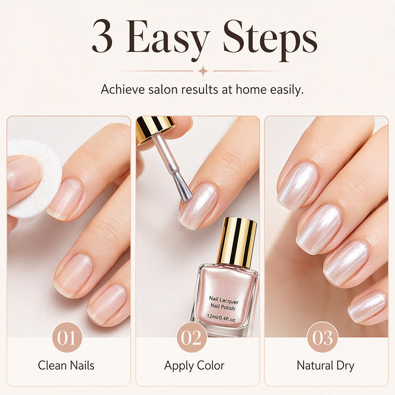 💅 Moonlight Pearl Nail Polish | 10ml Air-Dry Shimmer