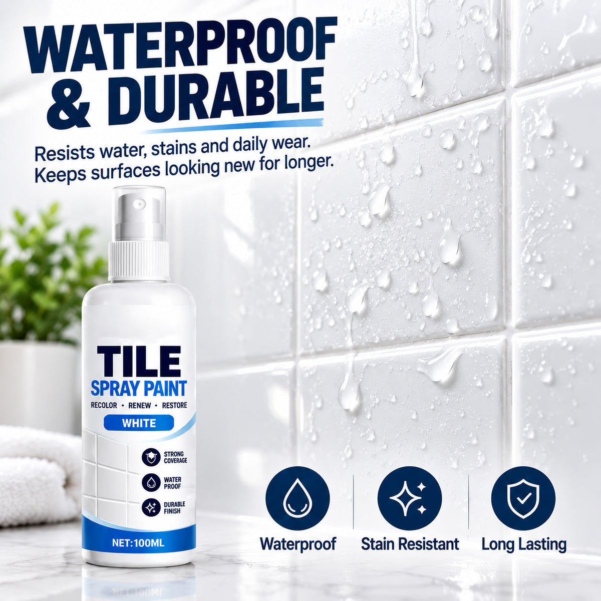 Refresh Any Tile Instantly! No-Mess Spray-On Color Coat
