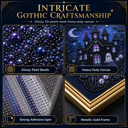 🦇 3D Pearl Gothic Art Kit | Halloween DIY