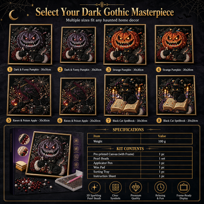 🦇 3D Pearl Gothic Art Kit | Halloween DIY