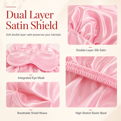 Women's 2-in-1 Satin Sleep Bonnet with Eye Mask