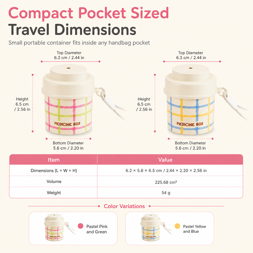 360° Rotating Multi-Compartment Pill Organizer