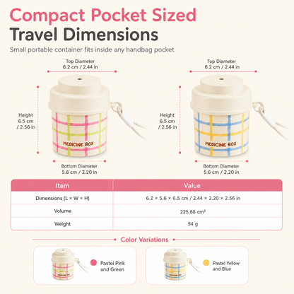 360° Rotating Multi-Compartment Pill Organizer