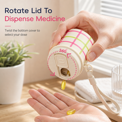 360° Rotating Multi-Compartment Pill Organizer
