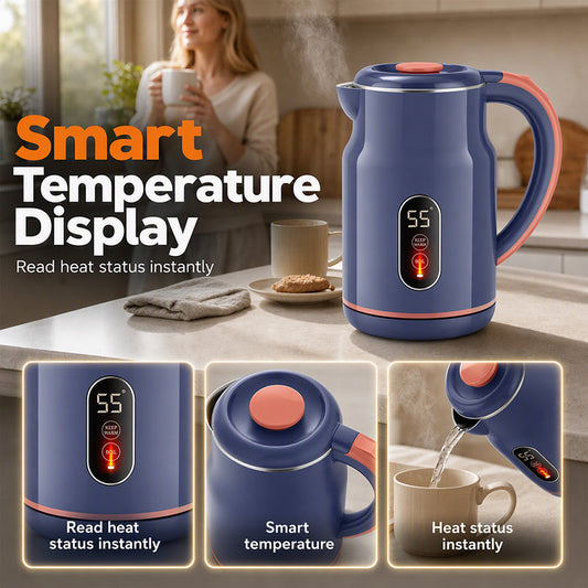 ☕ Smart Electric Kettle: 3L, 1500W Fast Boil, 55°C Keep Warm, Temp Display, Cool-Touch
