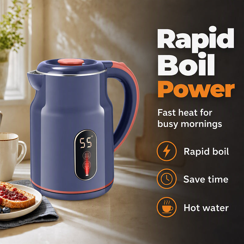 ☕ Smart Electric Kettle: 3L, 1500W Fast Boil, 55°C Keep Warm, Temp Display, Cool-Touch