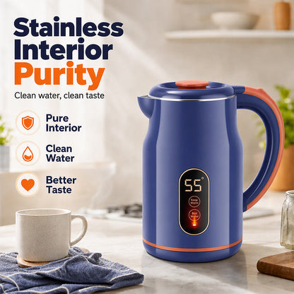 ☕ Smart Electric Kettle: 3L, 1500W Fast Boil, 55°C Keep Warm, Temp Display, Cool-Touch