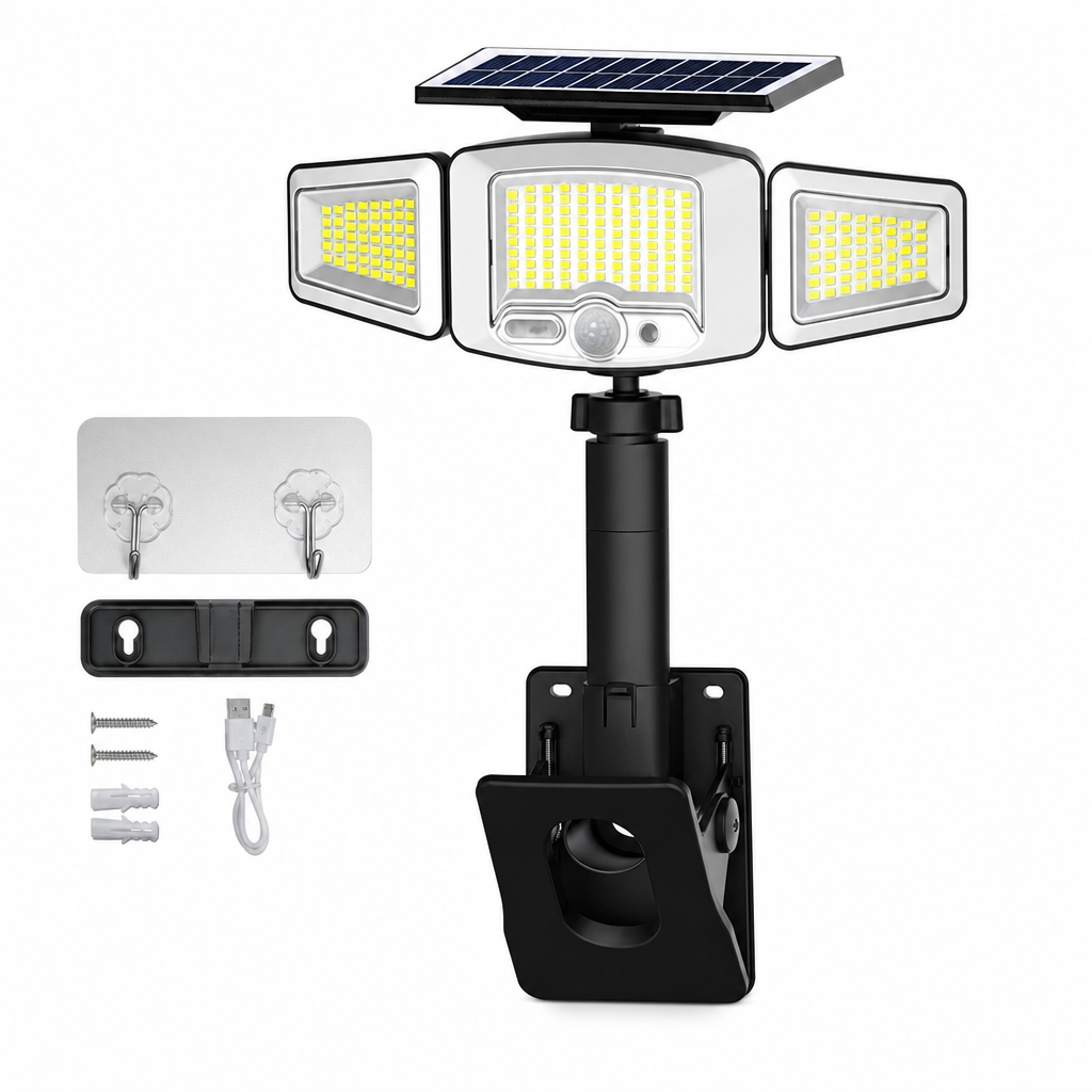 Solar 3-Head Motion Sensor Light