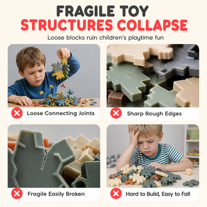 🧩 Kids 3D Interlocking Snowflake Building Blocks – Stable Build, Burr-free, Colorful ✨