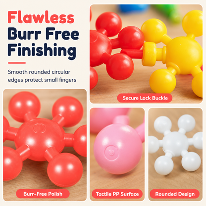 🧩 Kids 3D Interlocking Snowflake Building Blocks – Stable Build, Burr-free, Colorful ✨