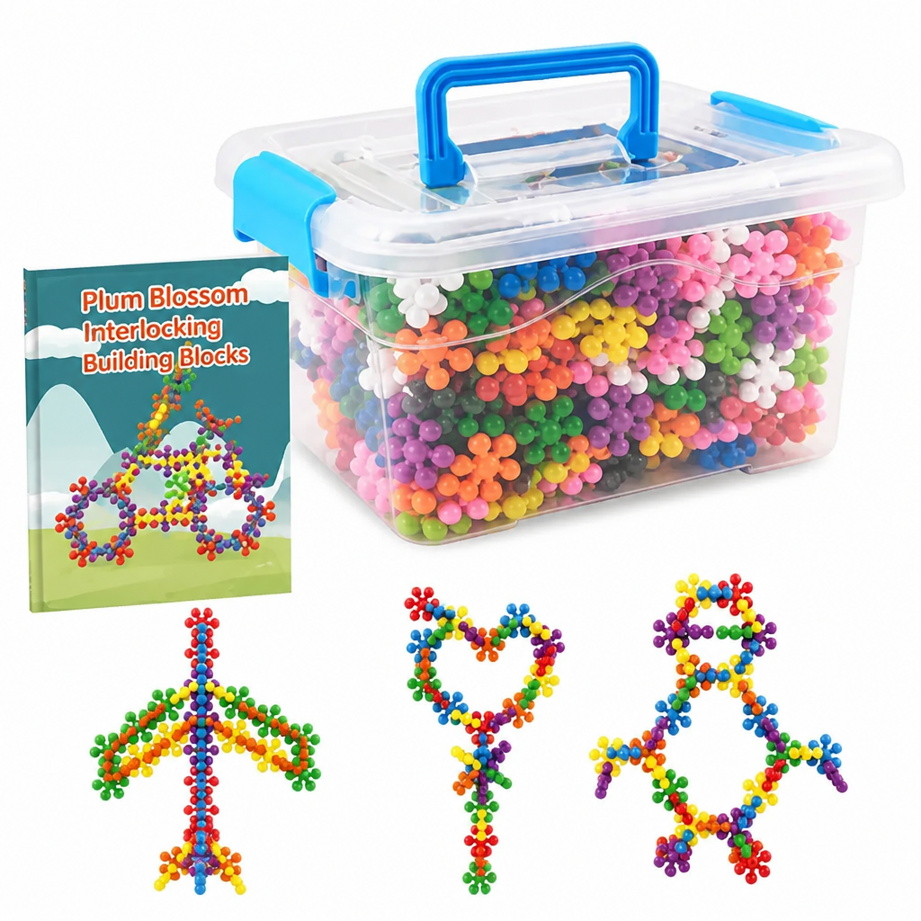 🧩 Kids 3D Interlocking Snowflake Building Blocks – Stable Build, Burr-free, Colorful ✨