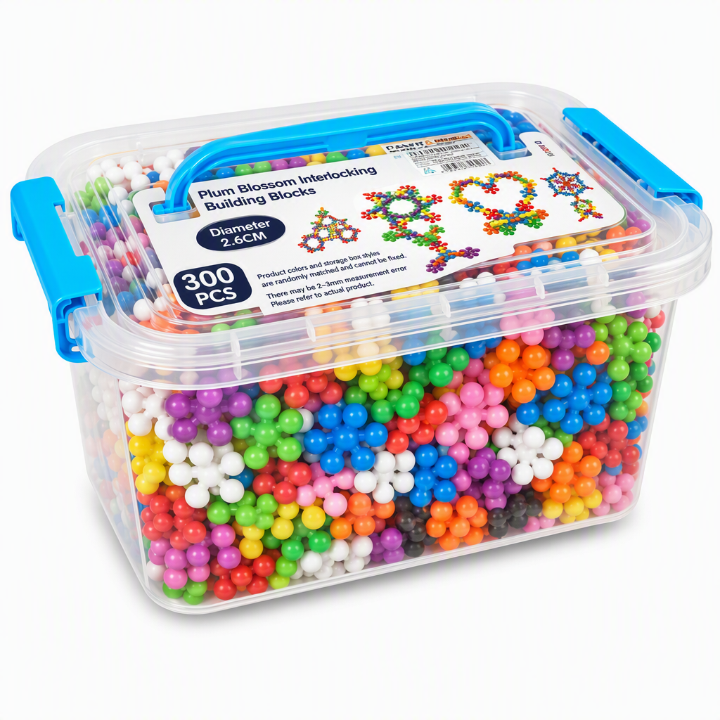 🧩 Kids 3D Interlocking Snowflake Building Blocks – Stable Build, Burr-free, Colorful ✨