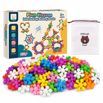 🧩 Kids 3D Interlocking Snowflake Building Blocks – Stable Build, Burr-free, Colorful ✨
