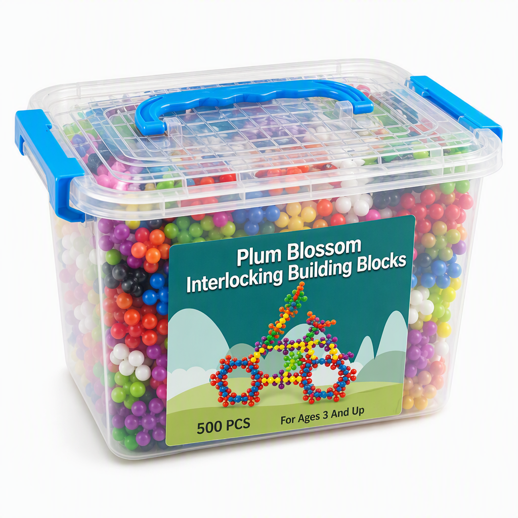 🧩 Kids 3D Interlocking Snowflake Building Blocks – Stable Build, Burr-free, Colorful ✨
