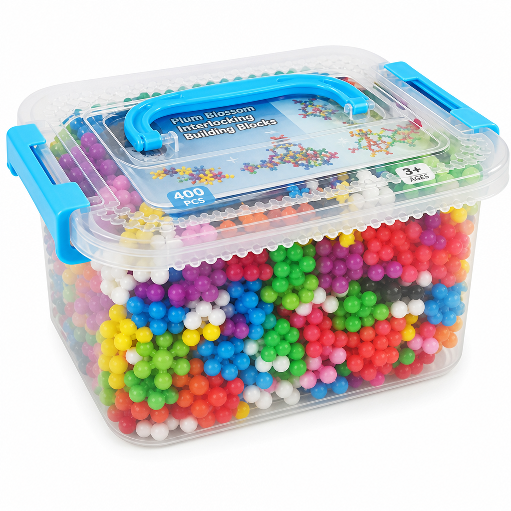 🧩 Kids 3D Interlocking Snowflake Building Blocks – Stable Build, Burr-free, Colorful ✨