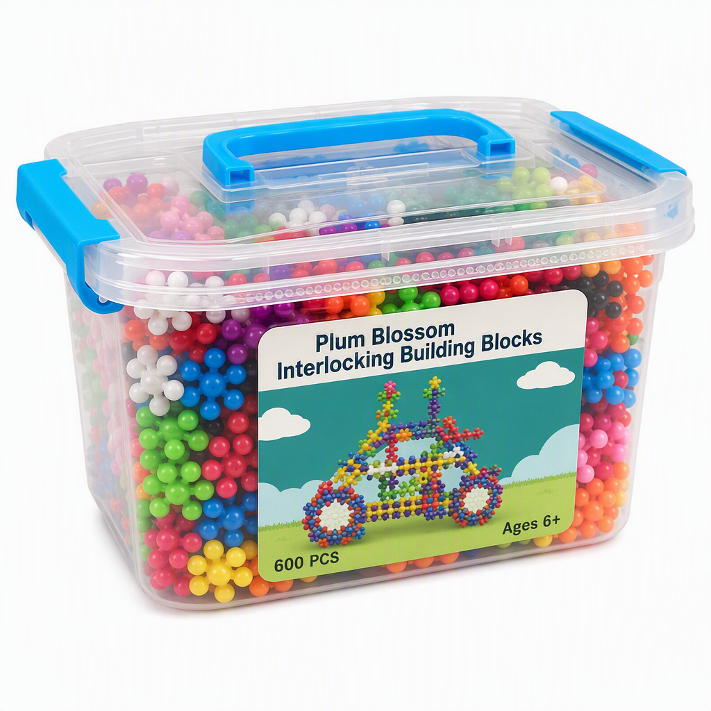 🧩 Kids 3D Interlocking Snowflake Building Blocks – Stable Build, Burr-free, Colorful ✨