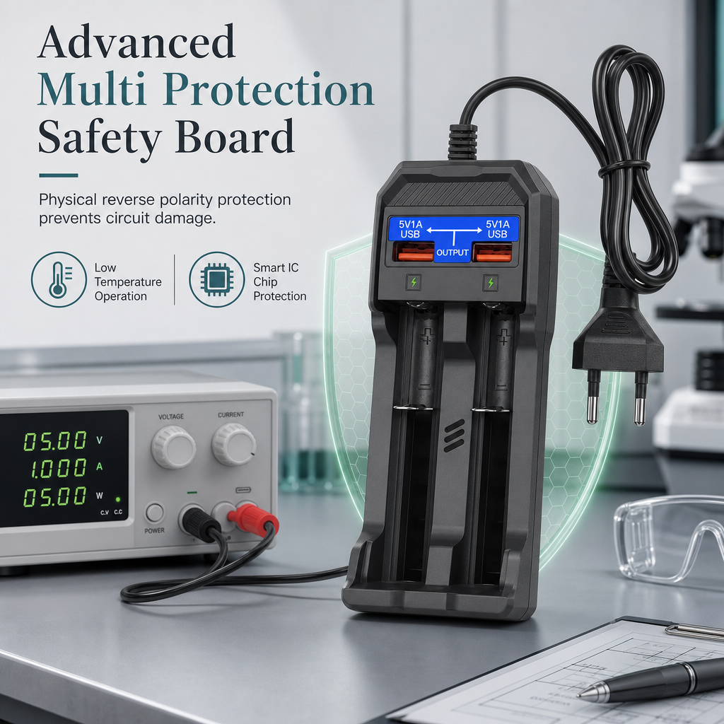 Smart Dual Slot Lithium Battery with Dual USB Ports