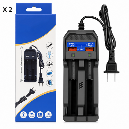 Smart Dual Slot Lithium Battery with Dual USB Ports