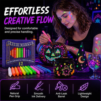 ✨ UV Glow Party Tattoo Pens – Skin-Safe, Quick Dry, Multi-Surface ✨